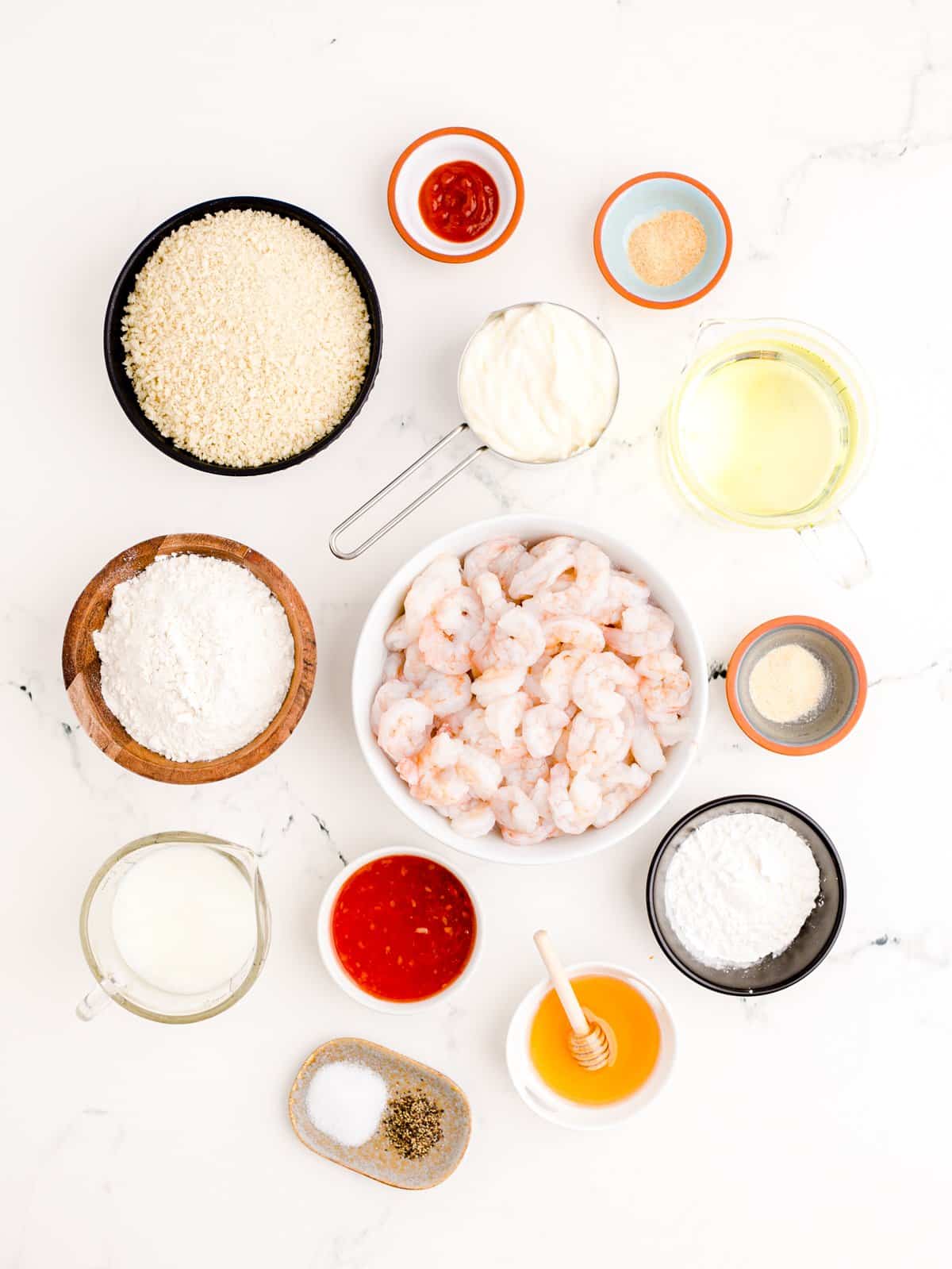 Ingredients needed to make Copycat Bang Bang Shrimp Recipe.