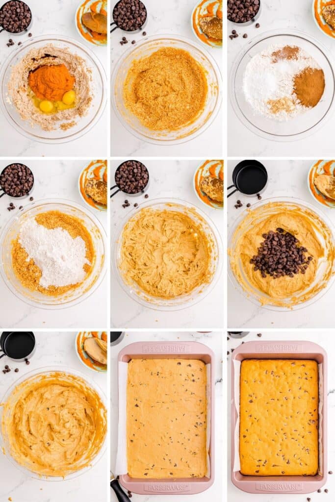 Pumpkin Brownies Process