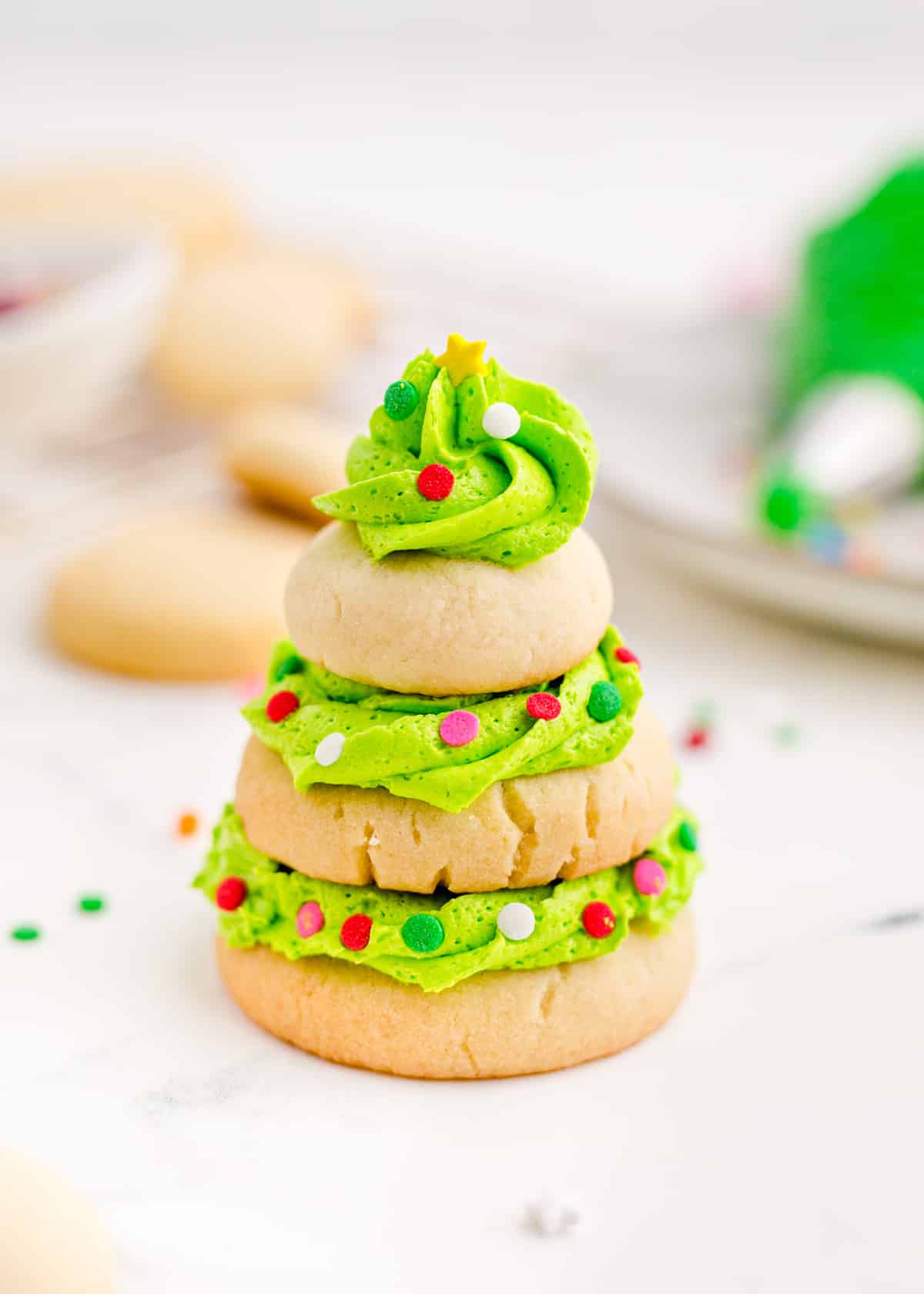 Christmas Tree Stack Cookies - Sweet Tea and Sprinkles