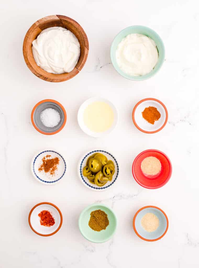 Ingredients for Creamy Jalapeno Sauce