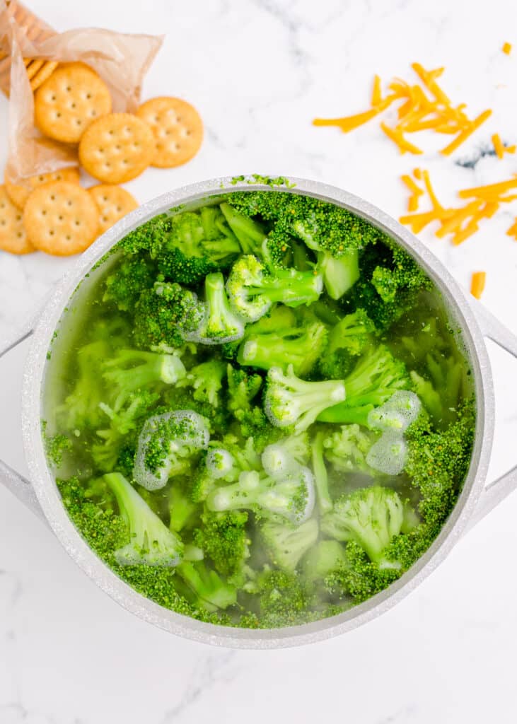 Broccoli Steaming in a pot