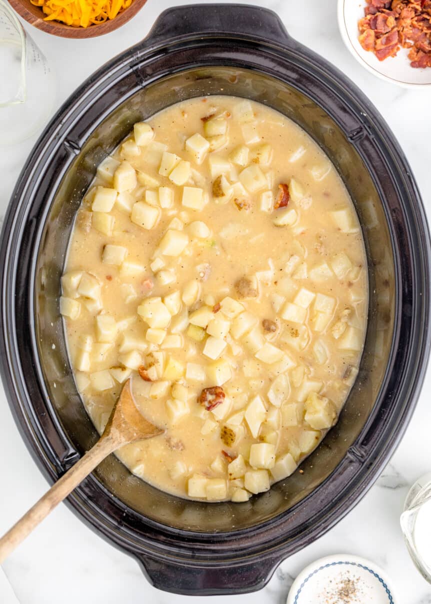 Crockpot Potato Soup with Hashbrowns - Sweet Tea and Sprinkles