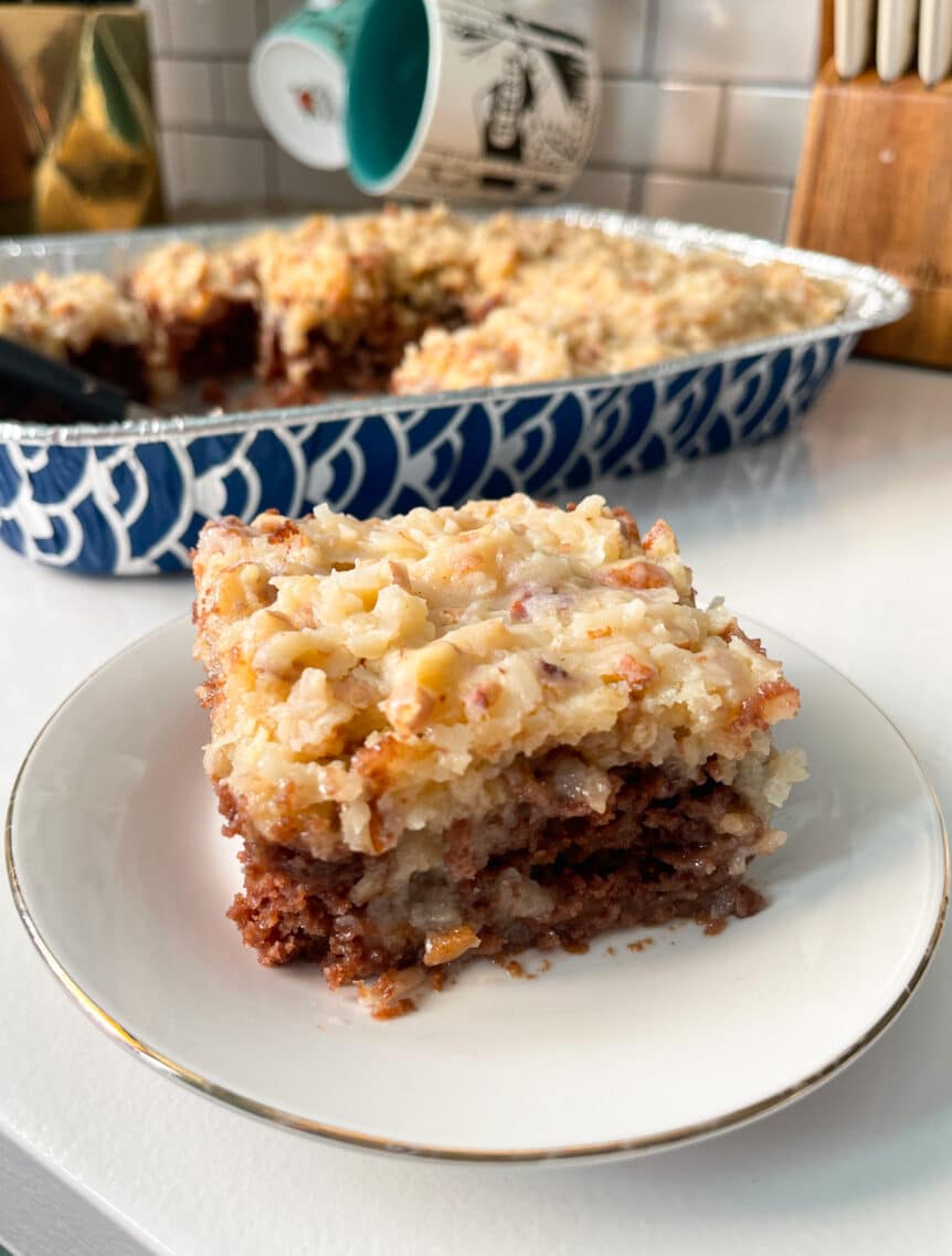 Homemade Old Fashioned German Chocolate Cake (Sheet Cake)