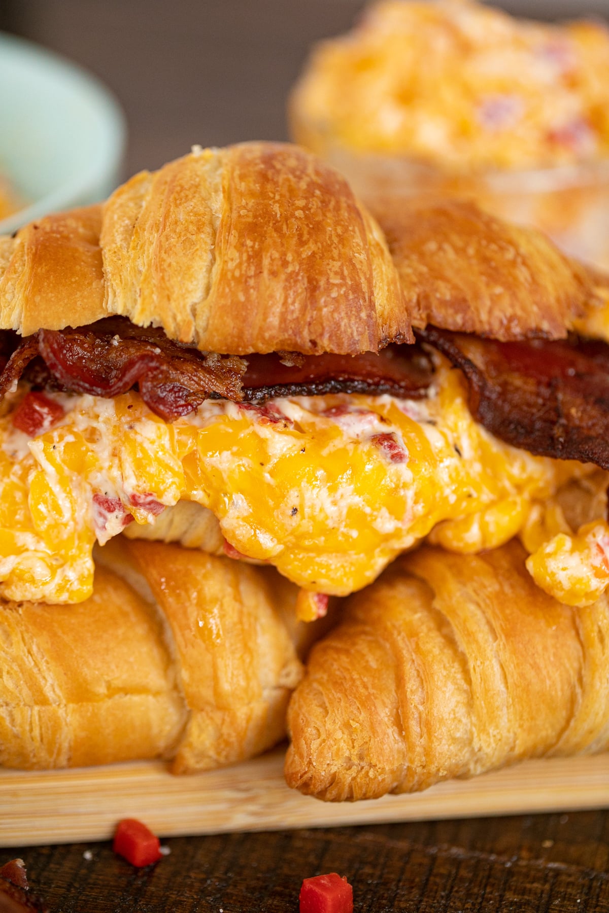 Ooey gooey pimento cheese that has been toasted on a sandwich.