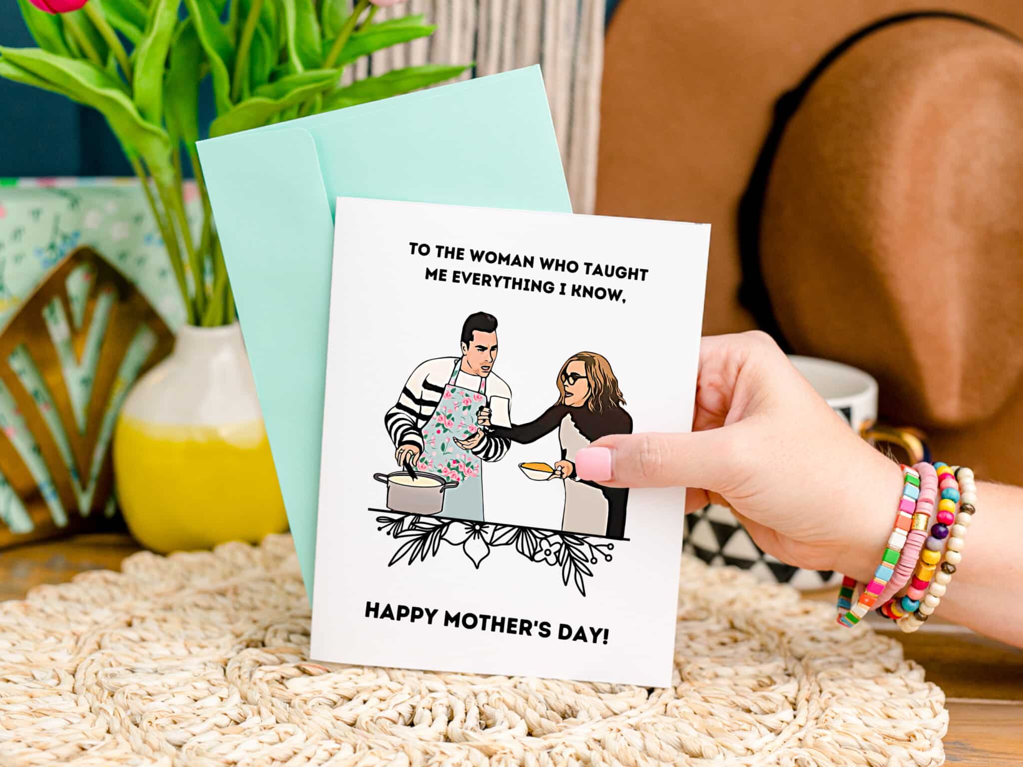 A Schitt's creek Mother's Day card.