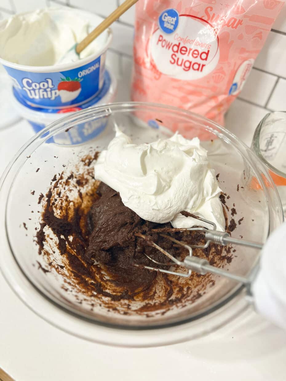 Chocolate Cool Whip Frosting - Sweet Tea and Sprinkles