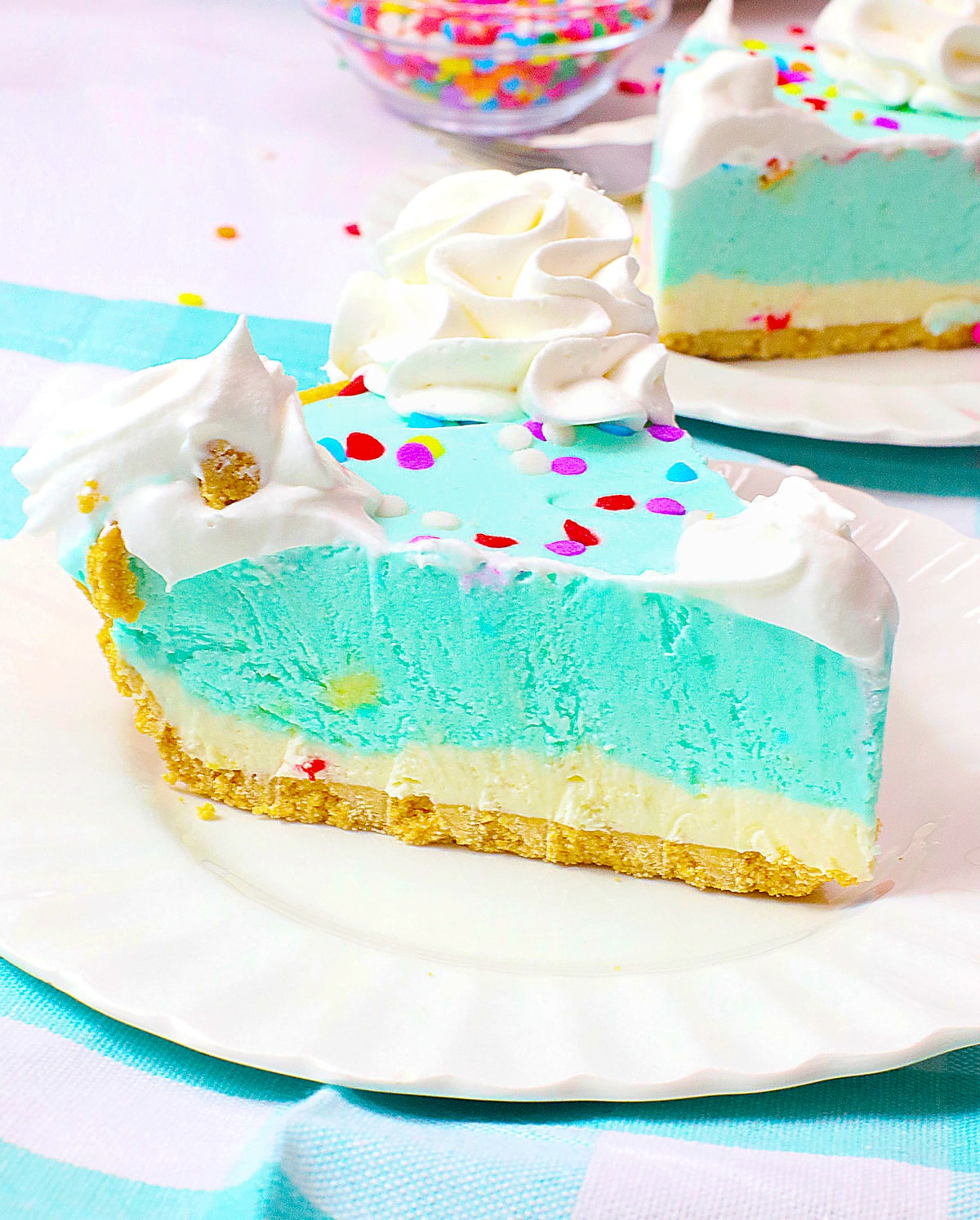 No Bake Birthday Cake Pie - Sweet Tea and Sprinkles