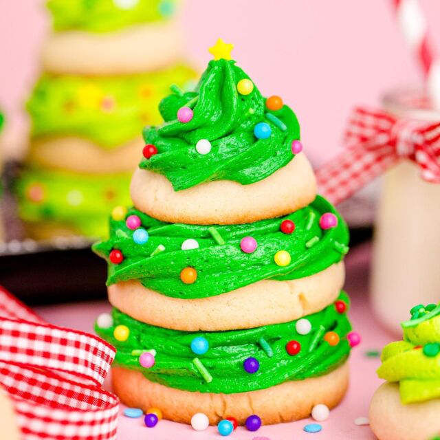 Cutie Christmas Tree Cookies🎄 - Just cut out three different size sugar cookies, bake and pipe green icing between the layers to make these festive treats and up your Cookie game for Santa this year! 

•RECIPE LINKED IN BIO•

#foodphotography #brandphotos #colorfulfood #creativefoodphotography #prettyfood #prettyfoodtastesbetter #foodphotography #foodblogger #foodblogfeed #foodblogeats #delishfood #recipedevelopment #foodbranding